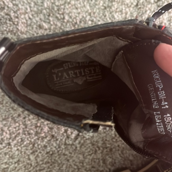 EUC L'Artiste by Spring Step Womens Rugup Leather Booties - Black Multi, Size 41 - Picture 8 of 9